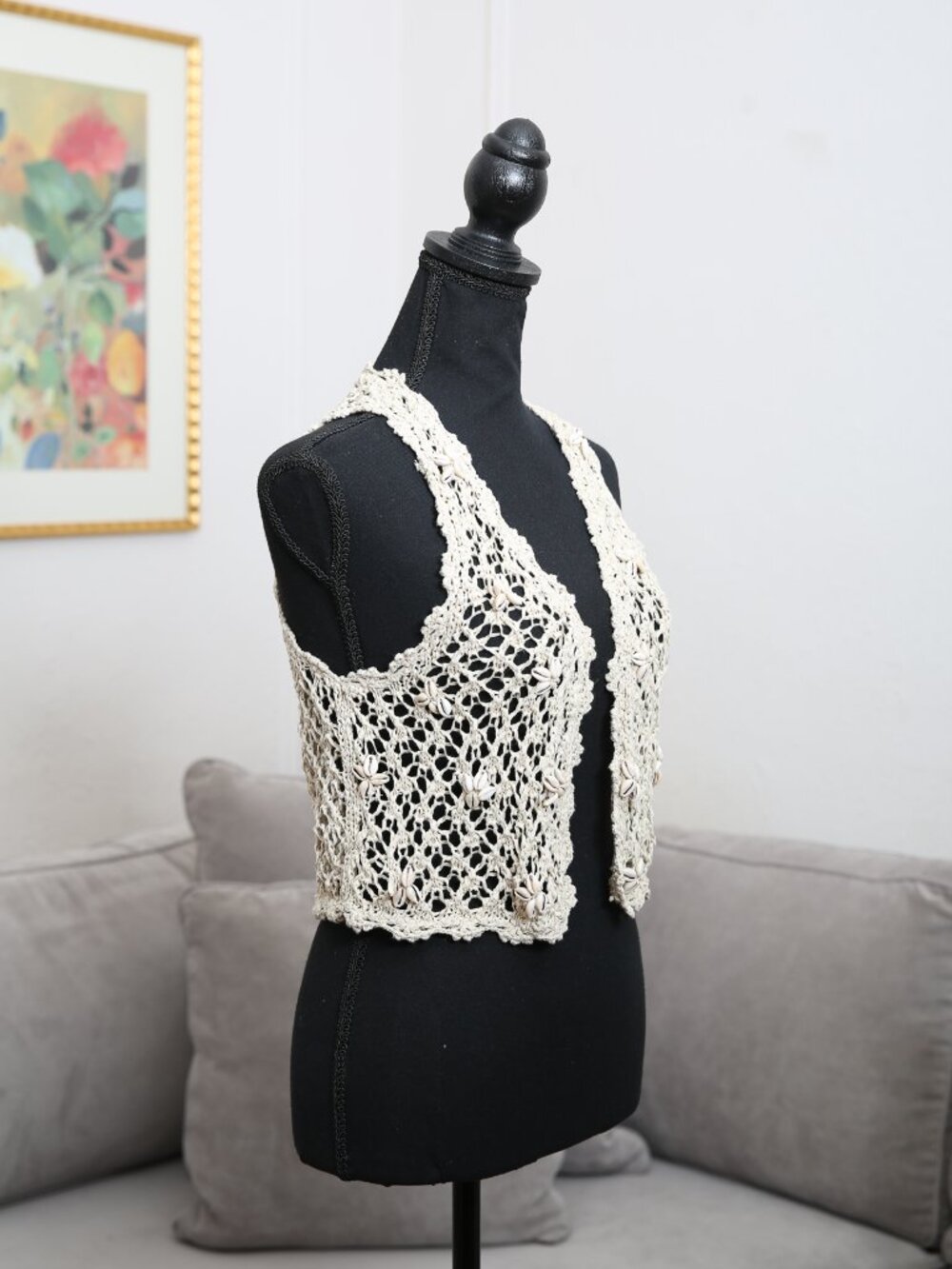 Ralph Lauren DENIM & SUPPLY Cowrie Shell Crochet Vest - Picture 9 of 14